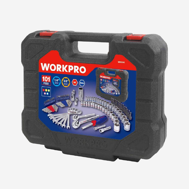 Juego de Dados Combinados 1/4 - 3/8 101 Piezas WORKPRO - Ferrelibre
