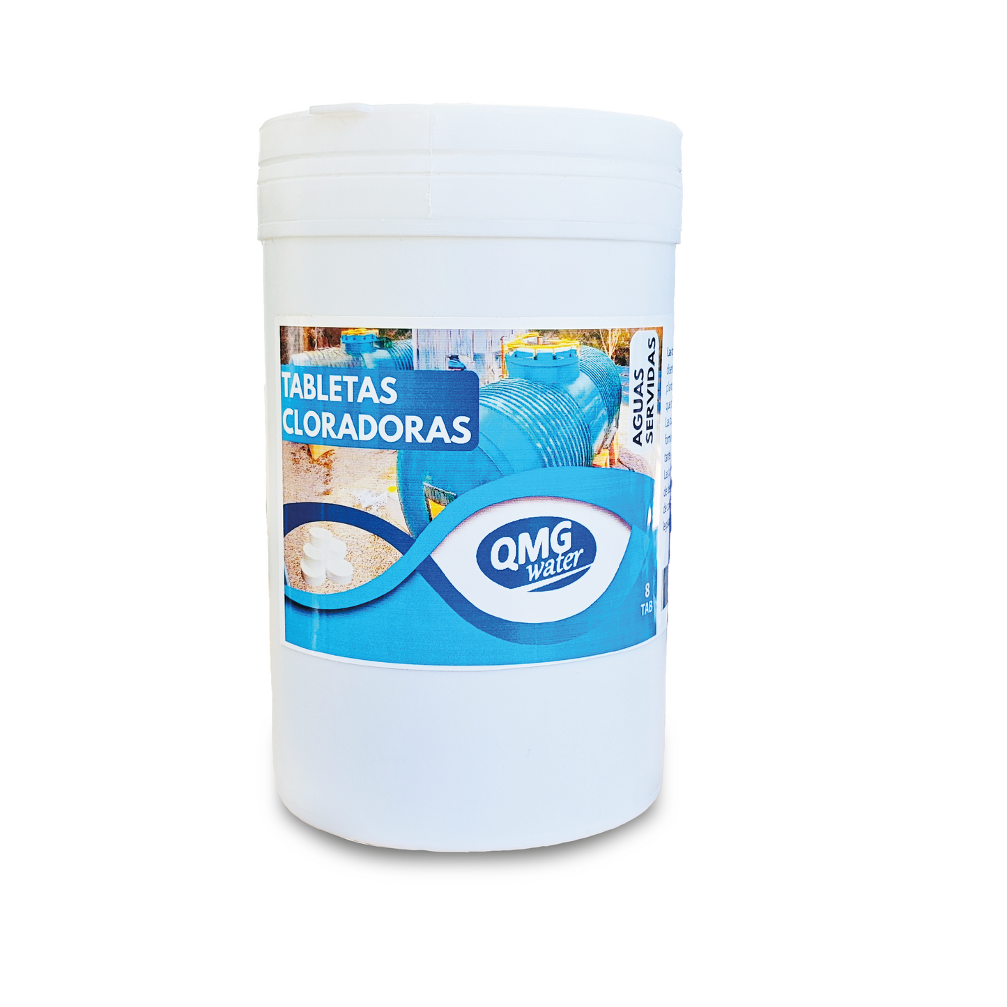 Tabletas cloradoras para Aguas servidas tarro 8 Tab Qmg Water - Ferrelibre