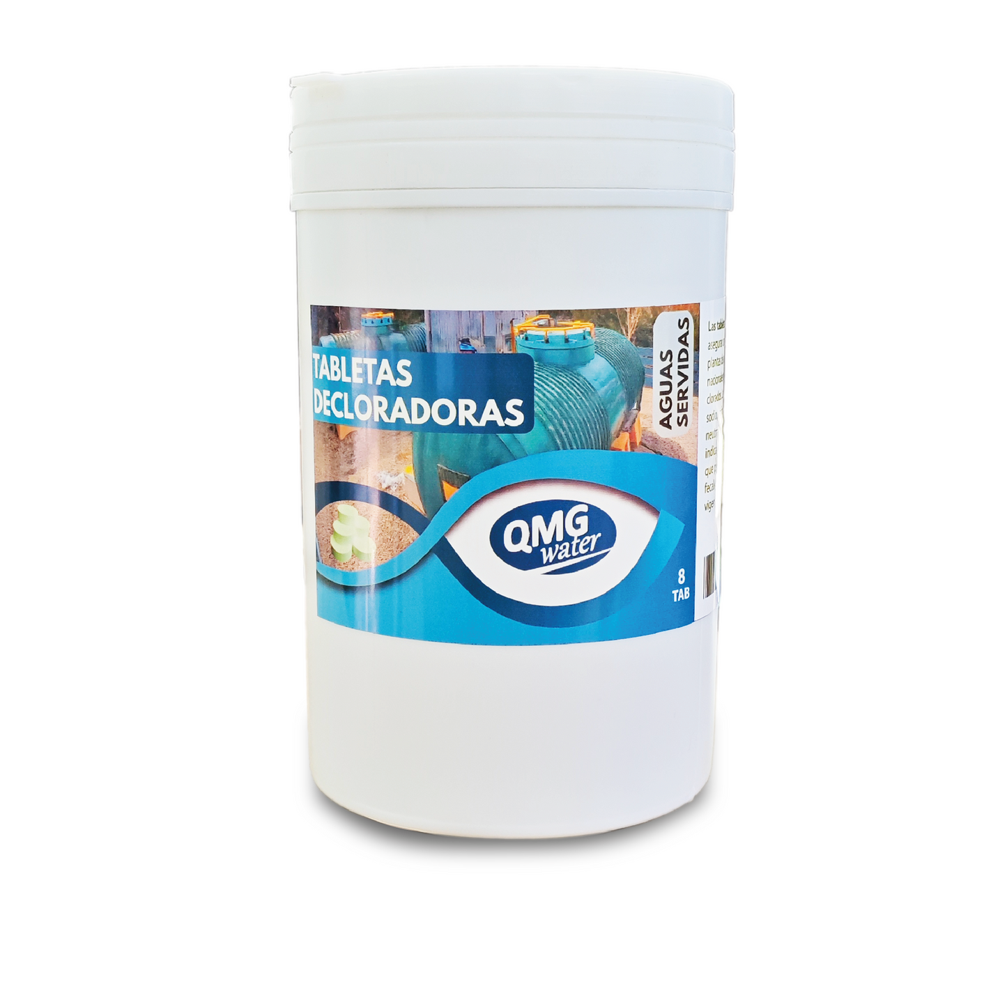 Tabletas decloradoras para. Aguas servidas 8 Tab Qmg Water - Ferrelibre