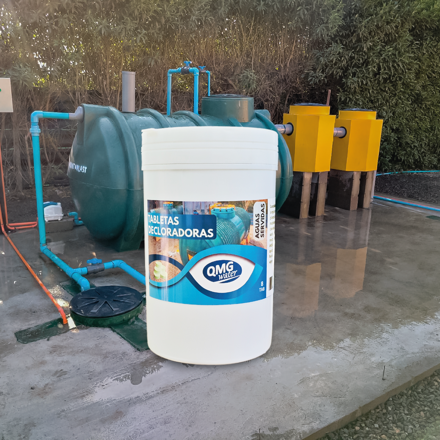 Tabletas decloradoras para. Aguas servidas 8 Tab Qmg Water - Ferrelibre