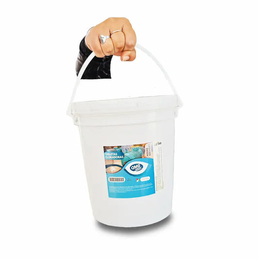 Tabletas cloradoras aguas servidas Balde 32TAB Qmg water - Ferrelibre