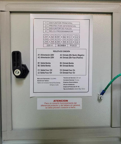 Tablero Eléctrico 50watts Para Piscinas Caja Metalica Vulcano - Ferrelibre