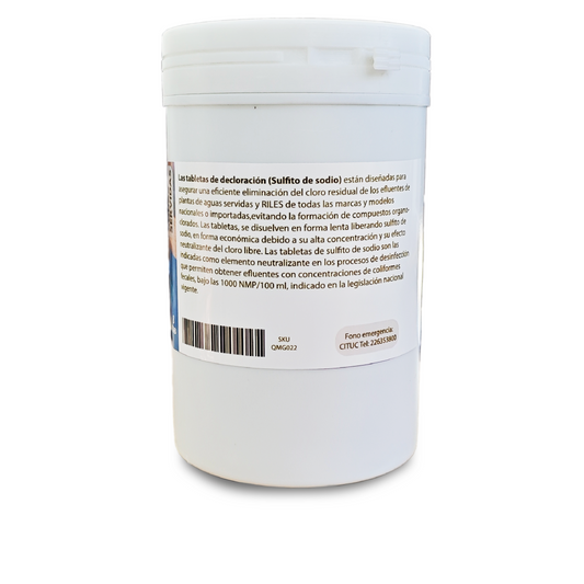 Tabletas decloradoras para. Aguas servidas 8 Tab Qmg Water - Ferrelibre