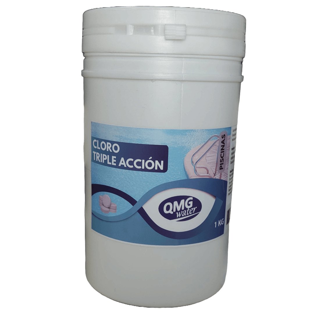 Cloro triple acción piscinas 1KG Qmg water - Ferrelibre